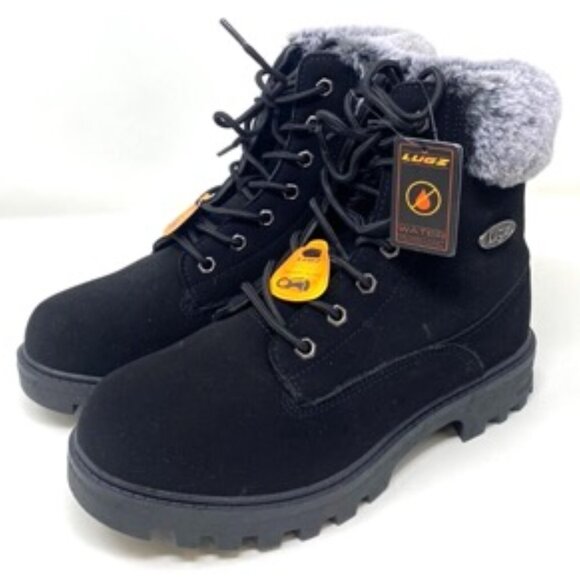 Lugz GEMPHFD-001 Faux Fur Women's Lace Up Boot Black Size 7 - Picture 1 of 7